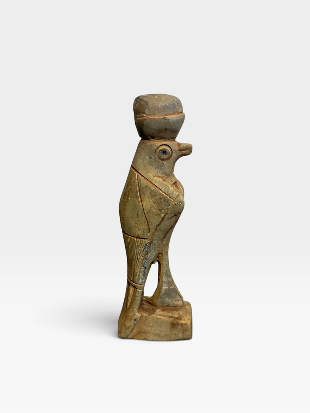 Falcon Headed Ancient Egyptian God Horus Carved Stone Figurine
